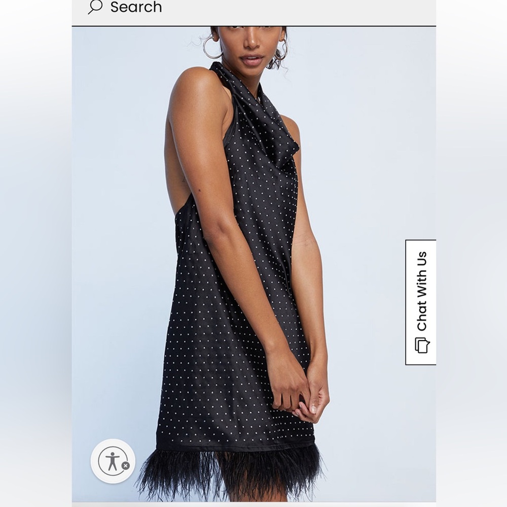 WeWoreWhat feather sparkle dress
